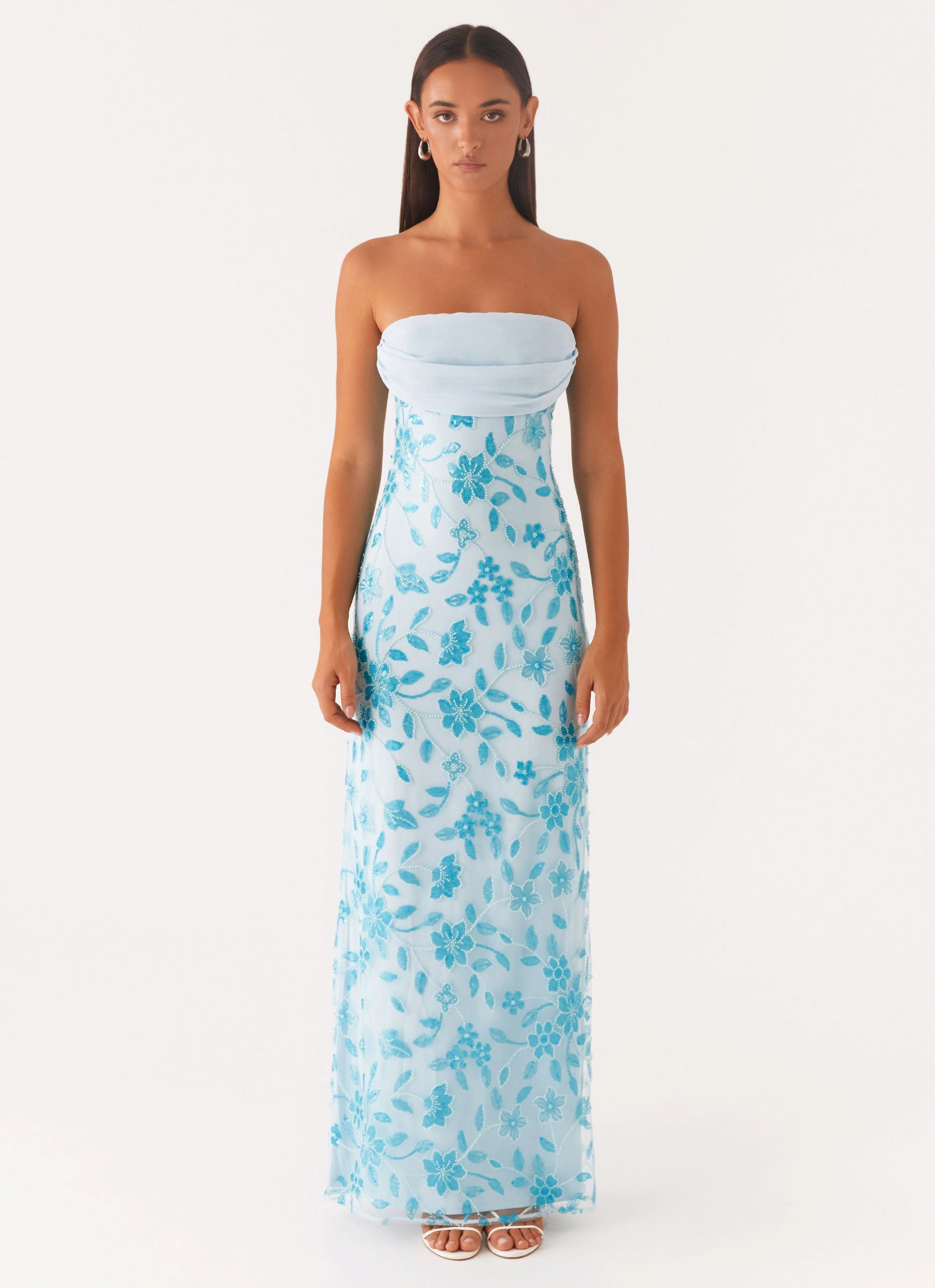 Prism Beaded Maxi Dress - Blue Sleek Movement