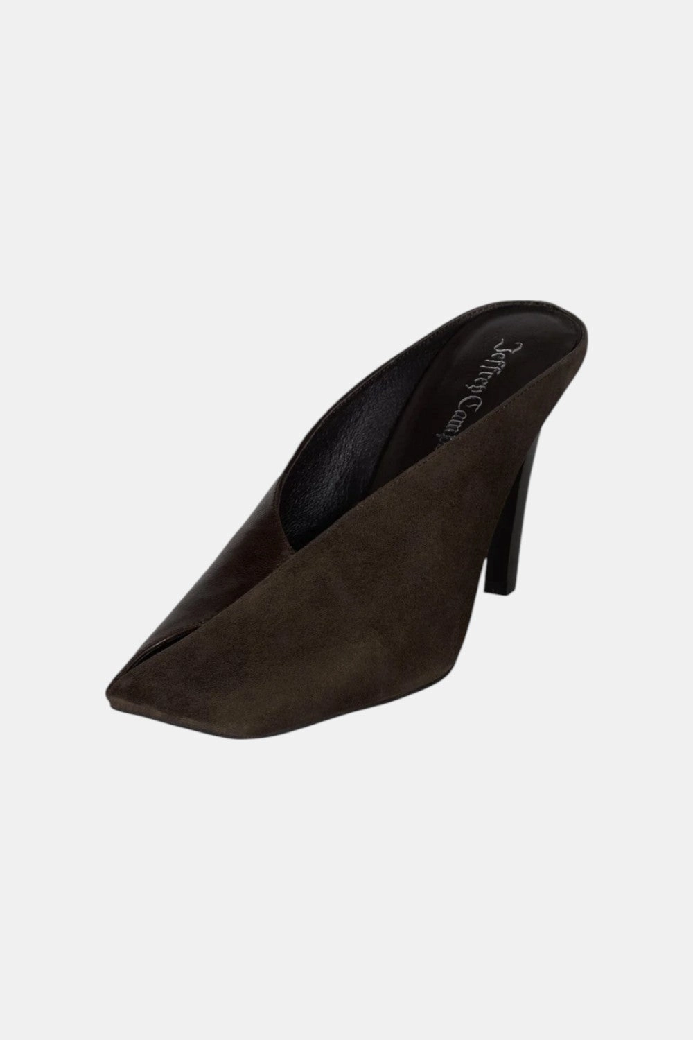 Jeffrey Campbell Hoof-It in Coffee Suede Combo Comfortable Stiletto Sandals