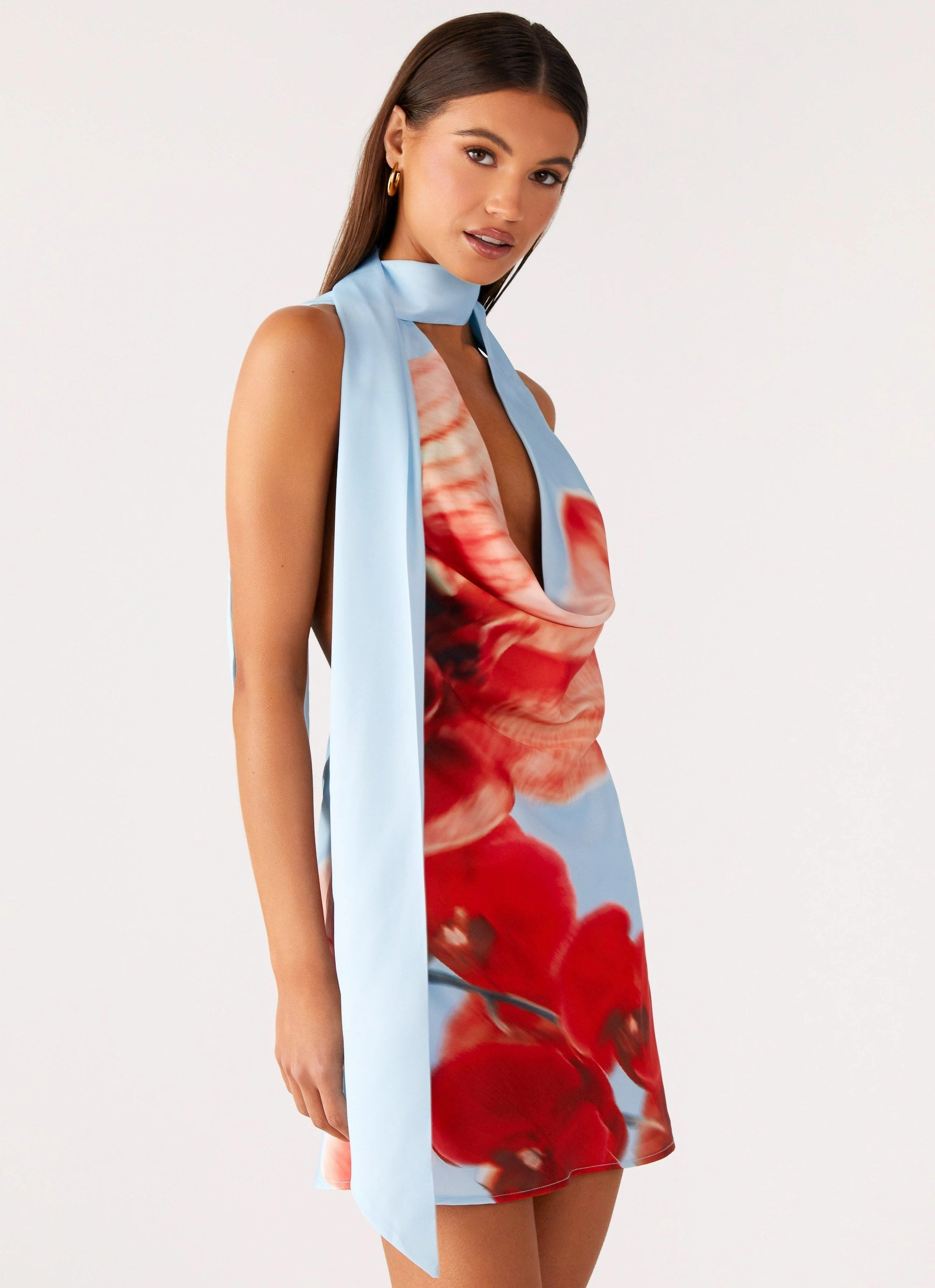Heidi Mini Dress - Turquoise Bloom Winter Layering Modern Movement