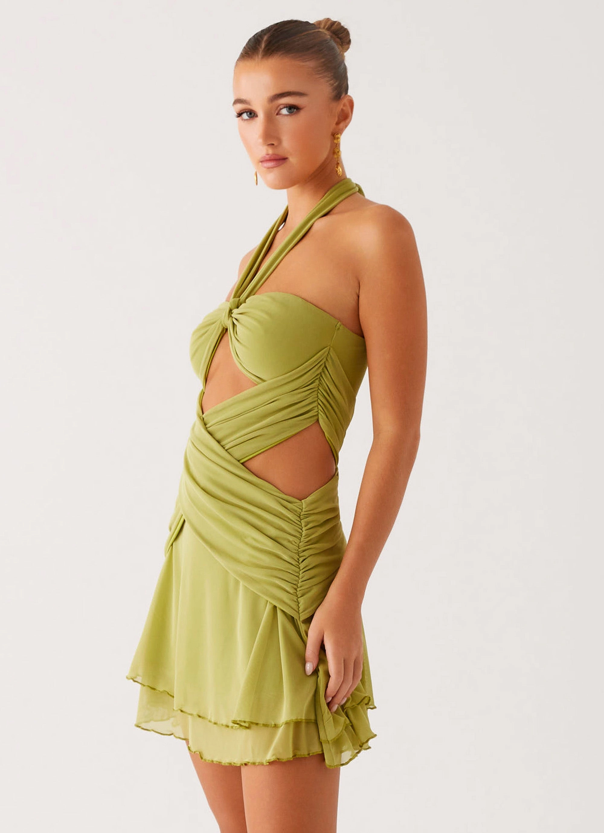 Helsa Mini Dress - Green Glam Touch