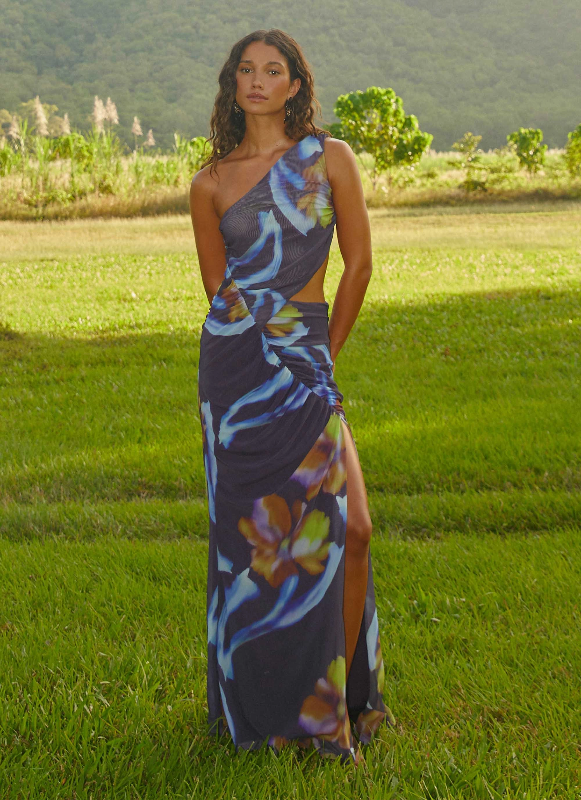 Zanzibar Maxi Dress - Dark Floral Formal Look