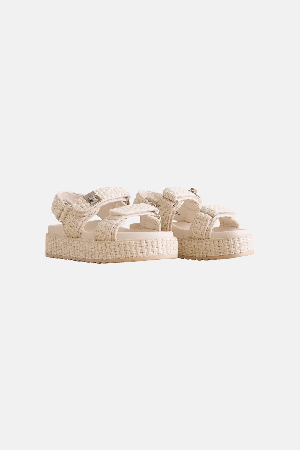 Steve Madden Bigmona Flatform in Bone Woven Comfort collar Easy To Maintain