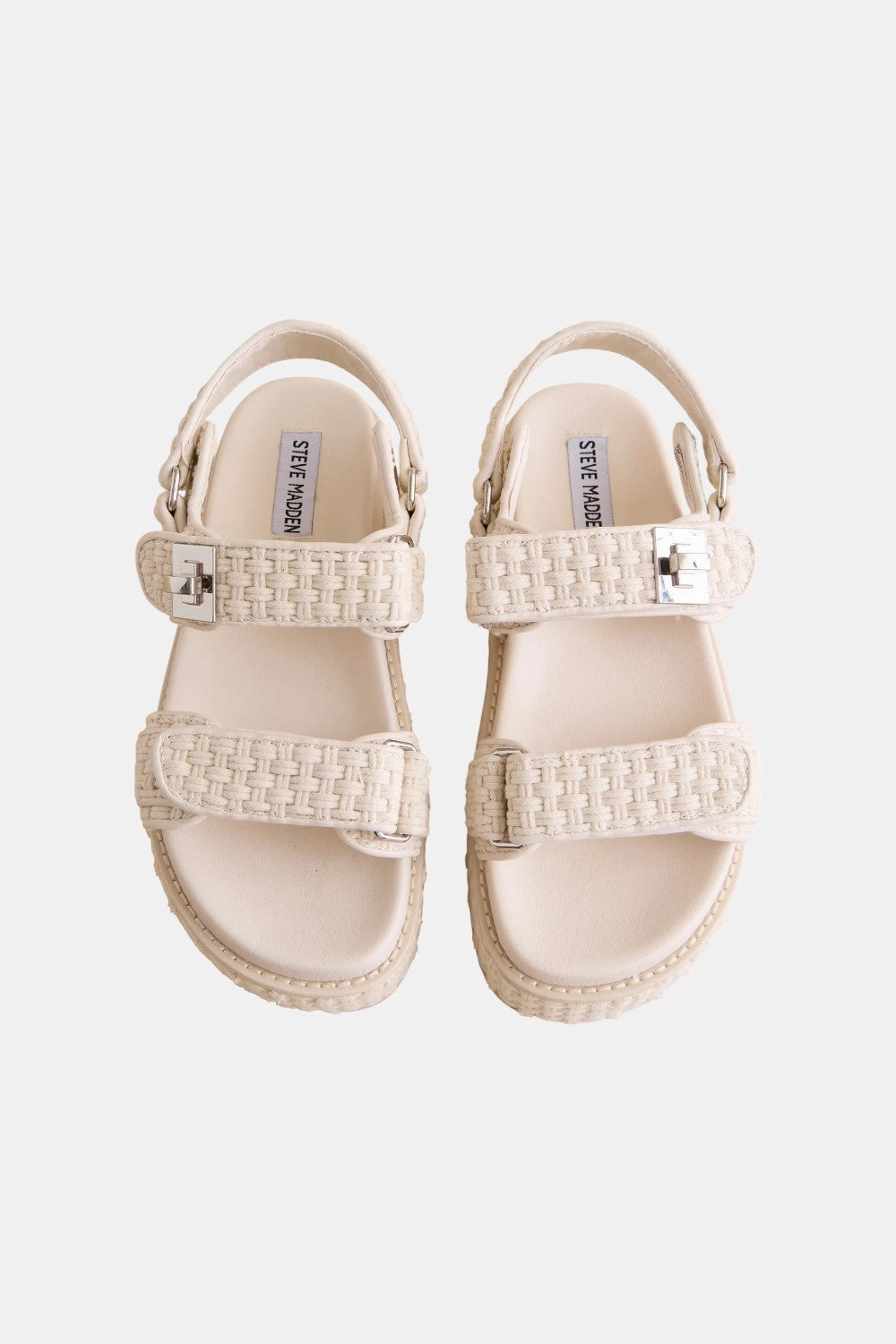 Steve Madden Bigmona Flatform in Bone Woven Cushioned elegant design