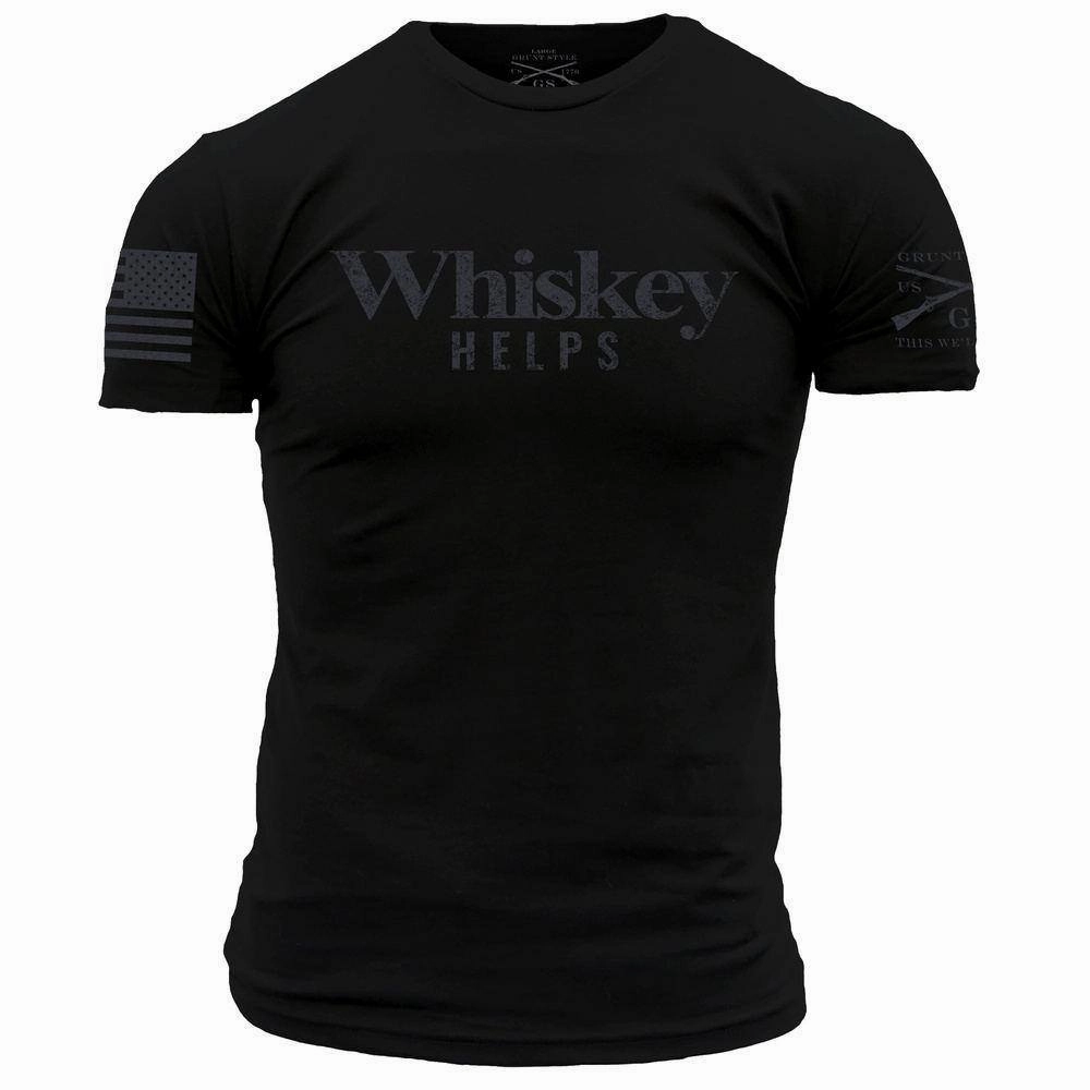 Whiskey Helps? T-Shirt - Black Thermal Regulation Fabric