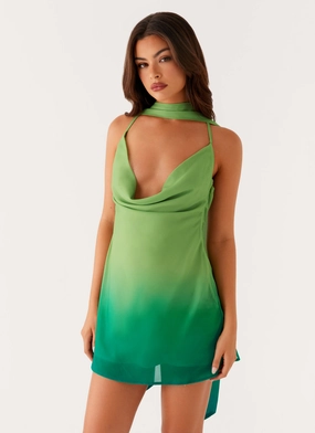 Parma Mini Dress - Green Ombre Timeless Layering
