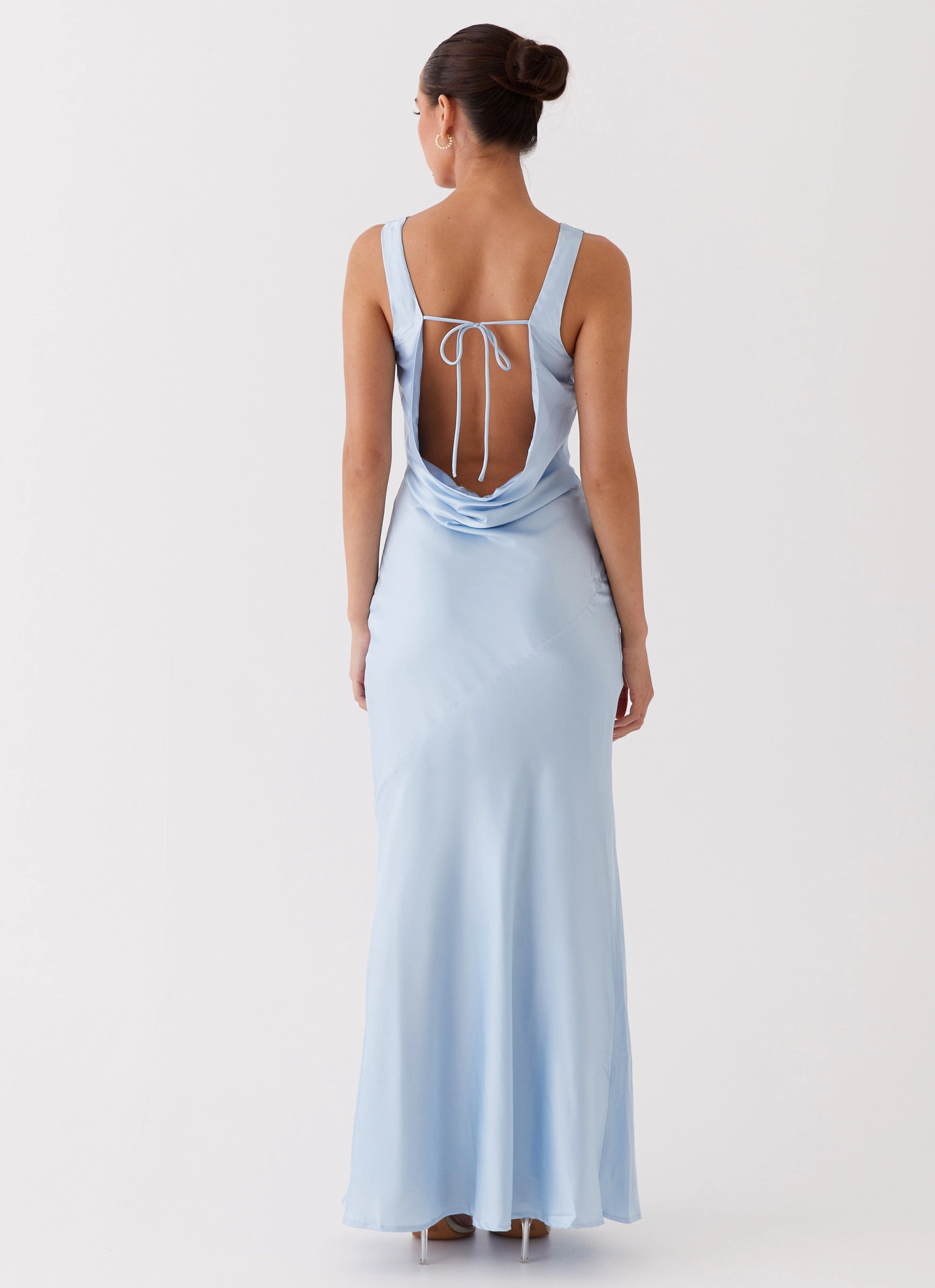 Be Mine Satin Maxi Dress - Blue summer breeze Cool Shape