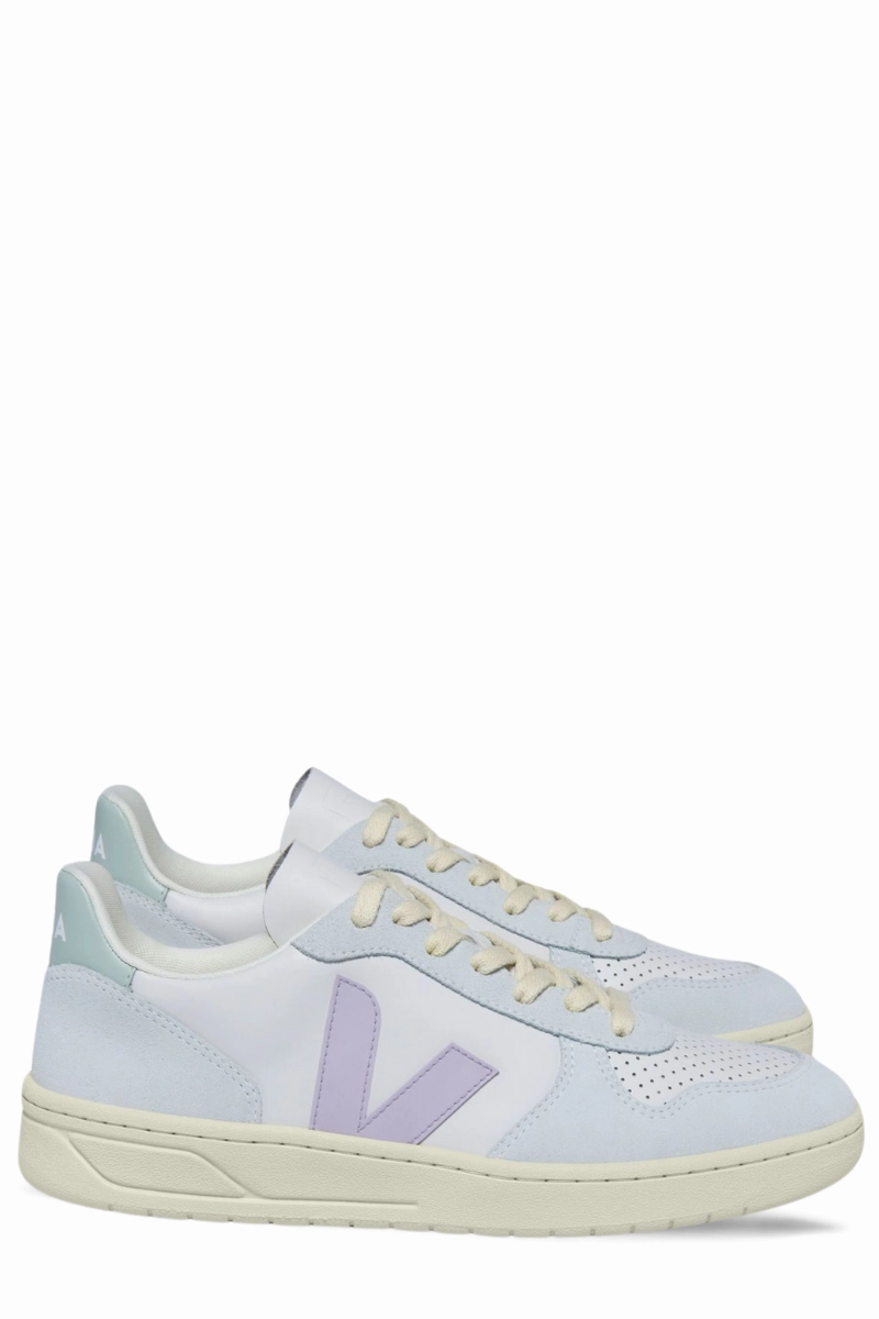 Eco Comfort Knit texture Women's V-10 Leather Sneakers