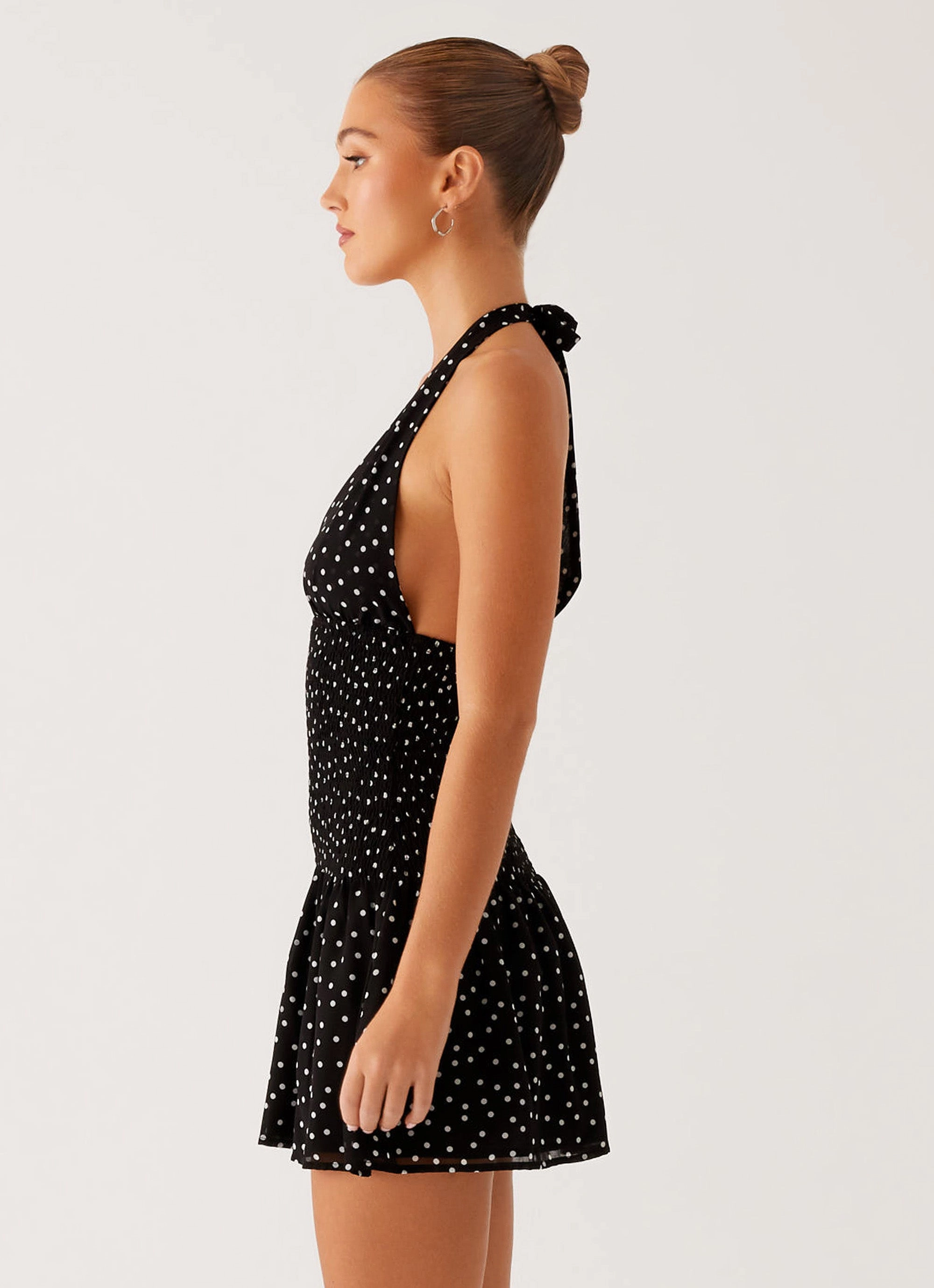 Holden Mini Dress - Black Polka Dot Day Ready