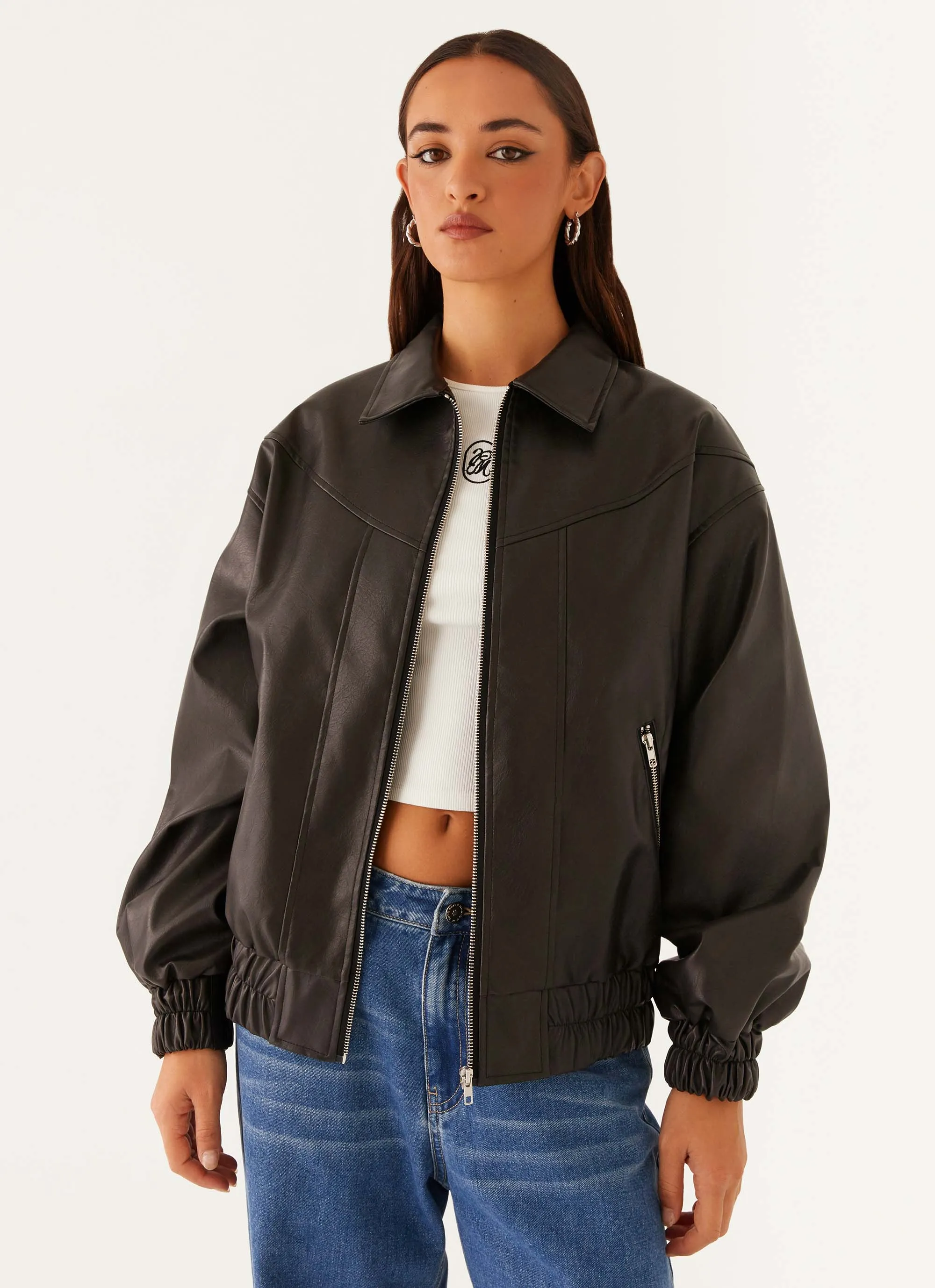 cold - weather essential Trendy Outerwear Holland Bomber Jacket - Black