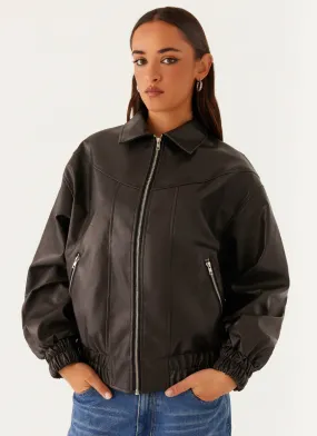 Holland Bomber Jacket - Black Cherish Oversized