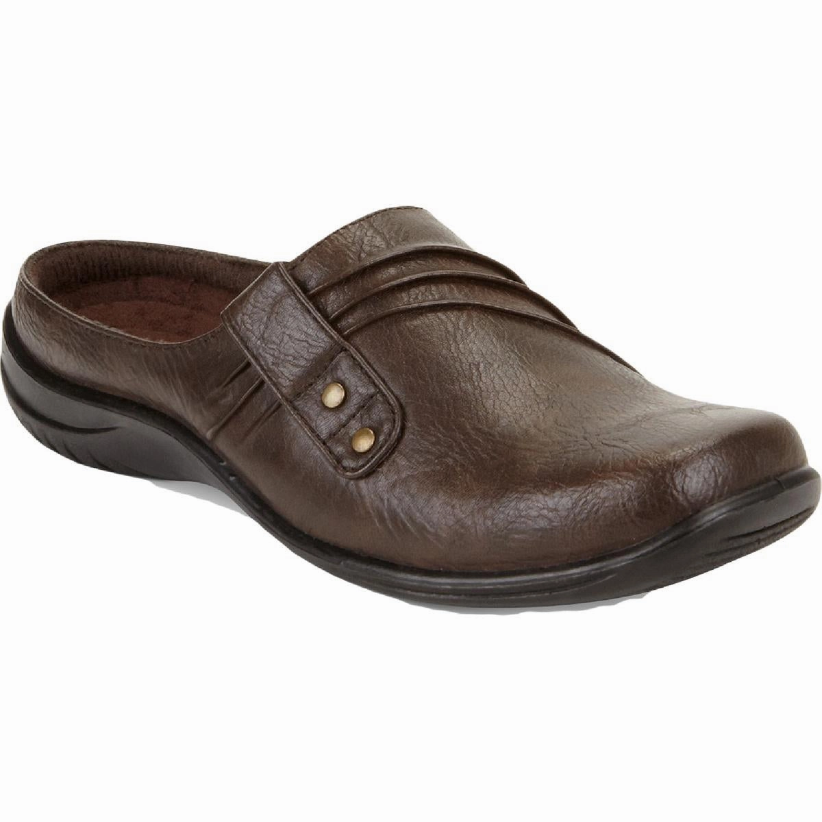 Holly Womens Faux Leather Stretch Mules Supportive structure