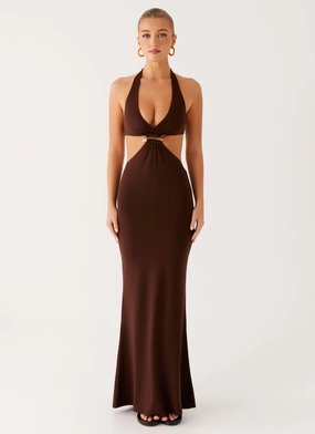 Shawnie Maxi Dress - Chocolate Transitional-Wear