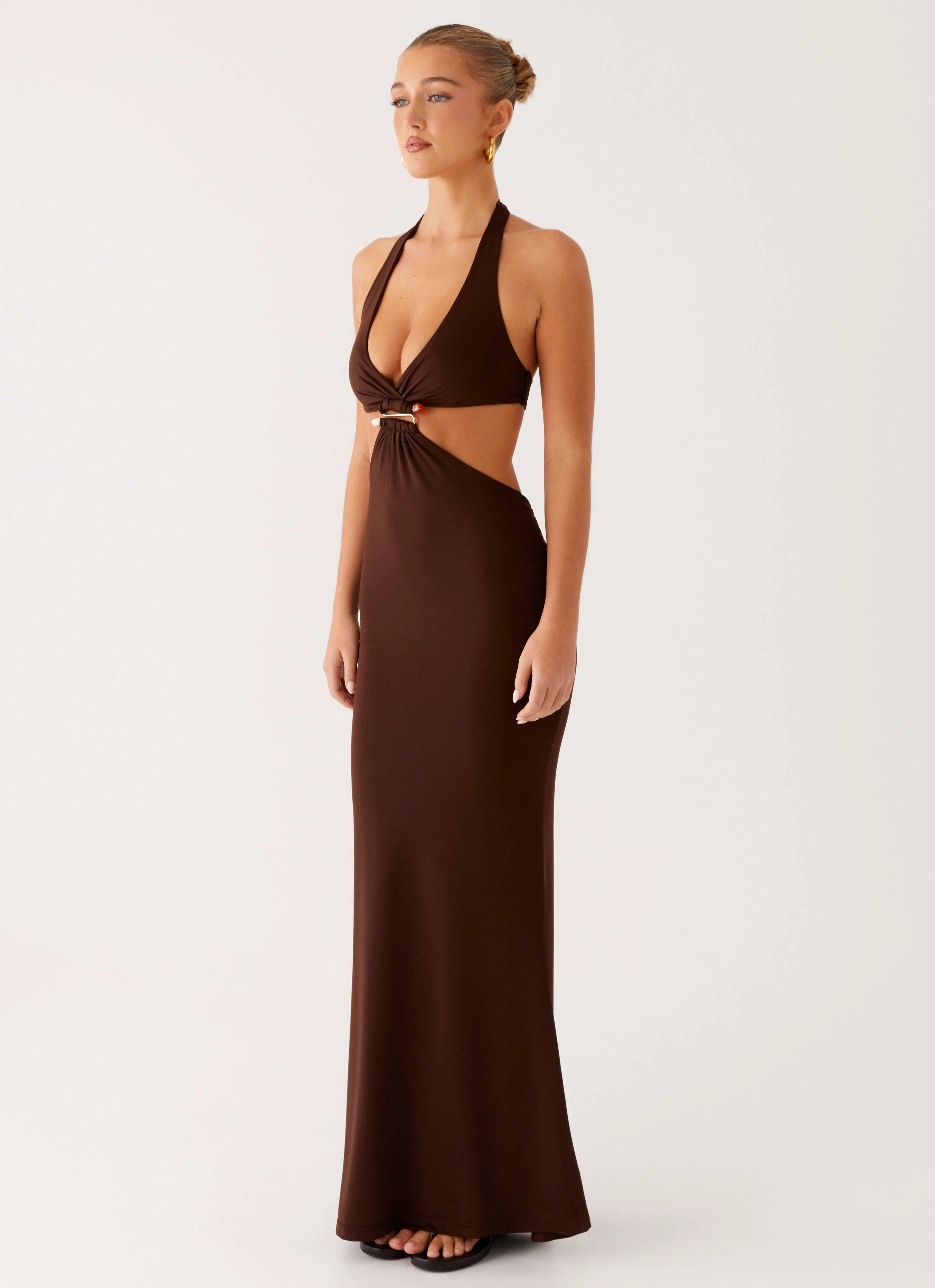 Timeless Beauty Clean Fit Shawnie Maxi Dress - Chocolate