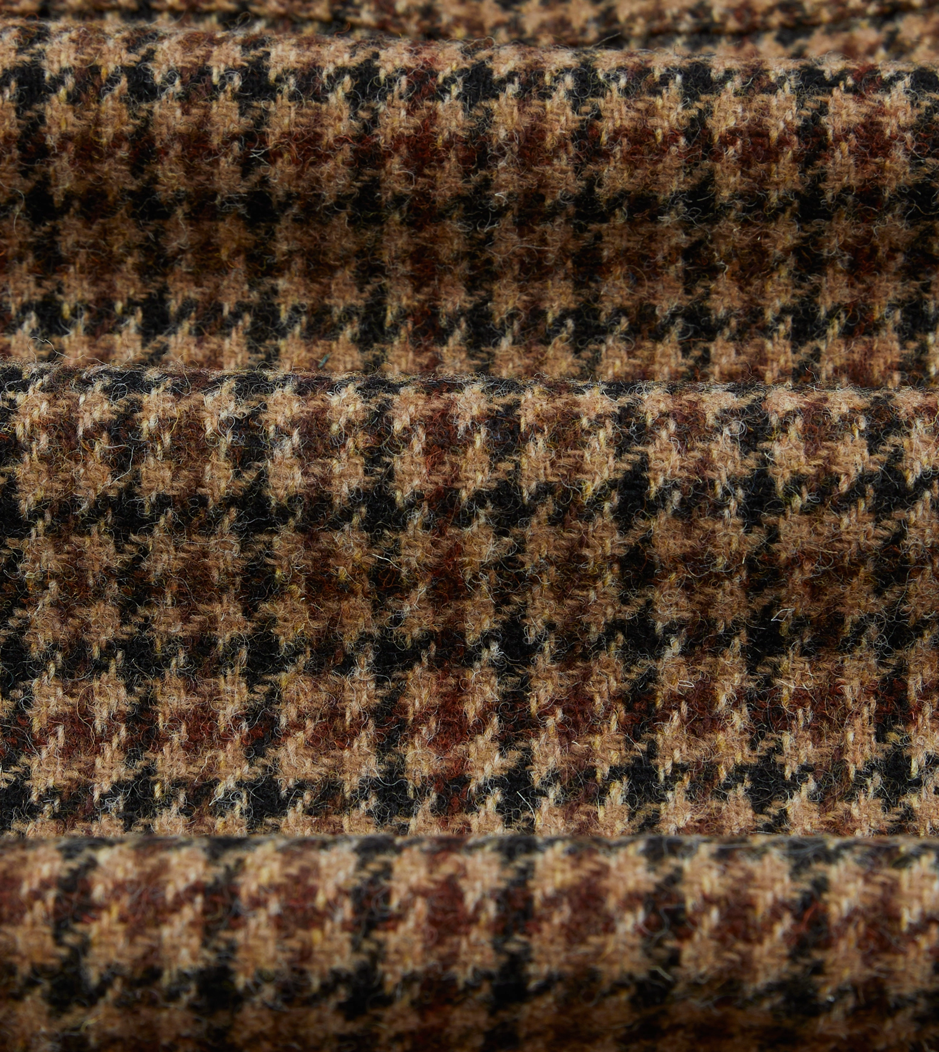Houndstooth Check Harris Tweed Donkey Jacket Fleece