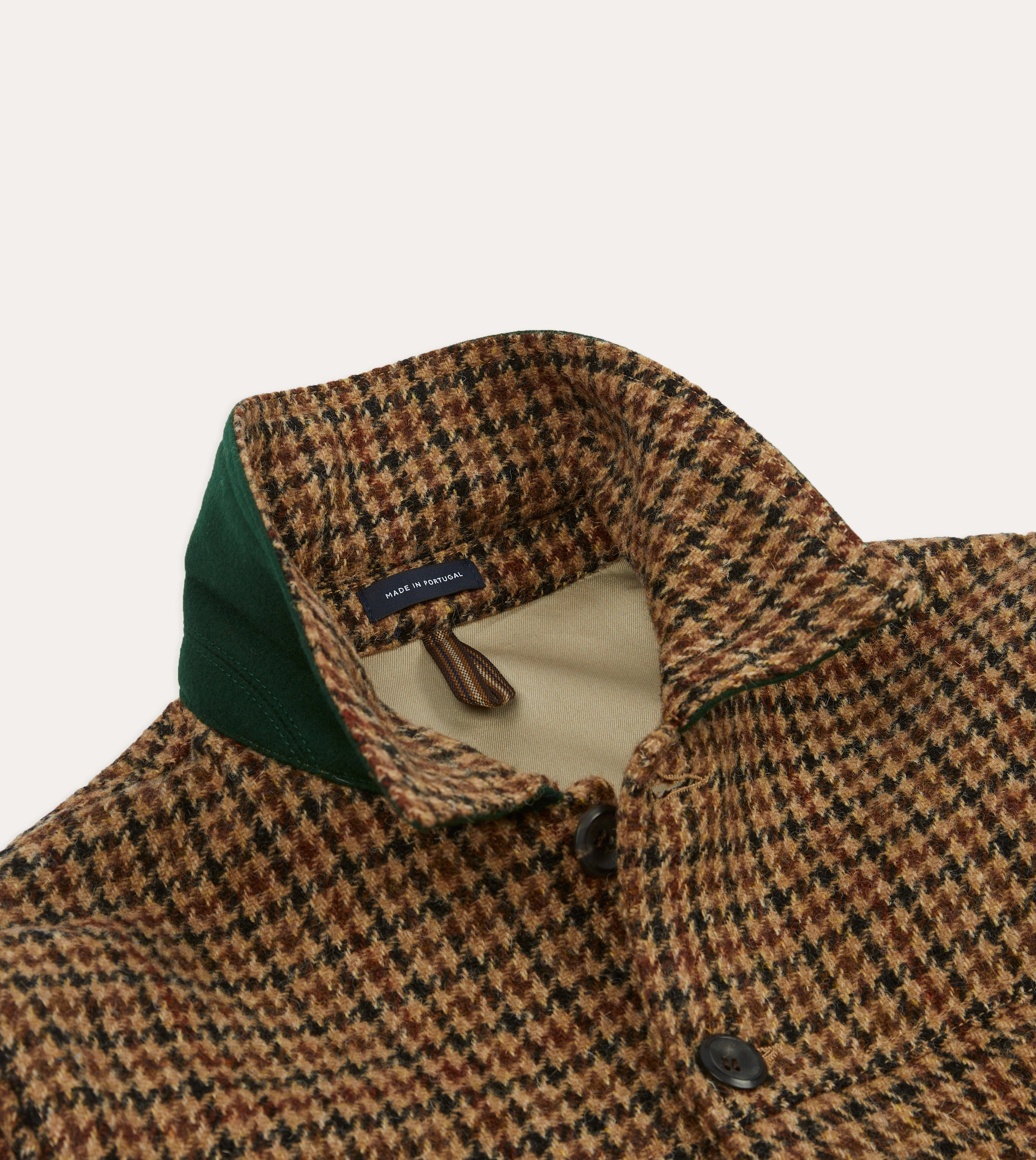 Non Restrictive Cut Raglan sleeves Houndstooth Check Harris Tweed Donkey Jacket