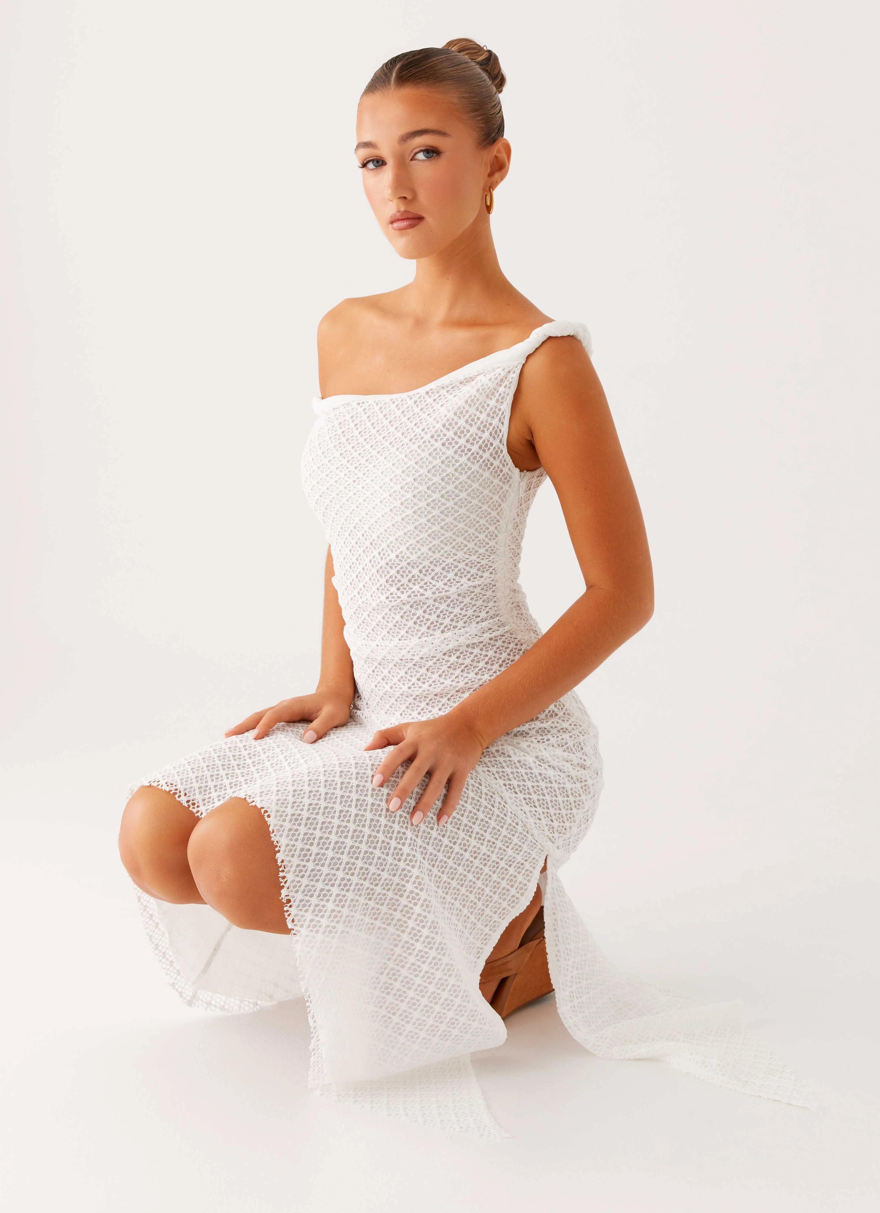 Huntah Midi Dress - Ivory Bold Mood