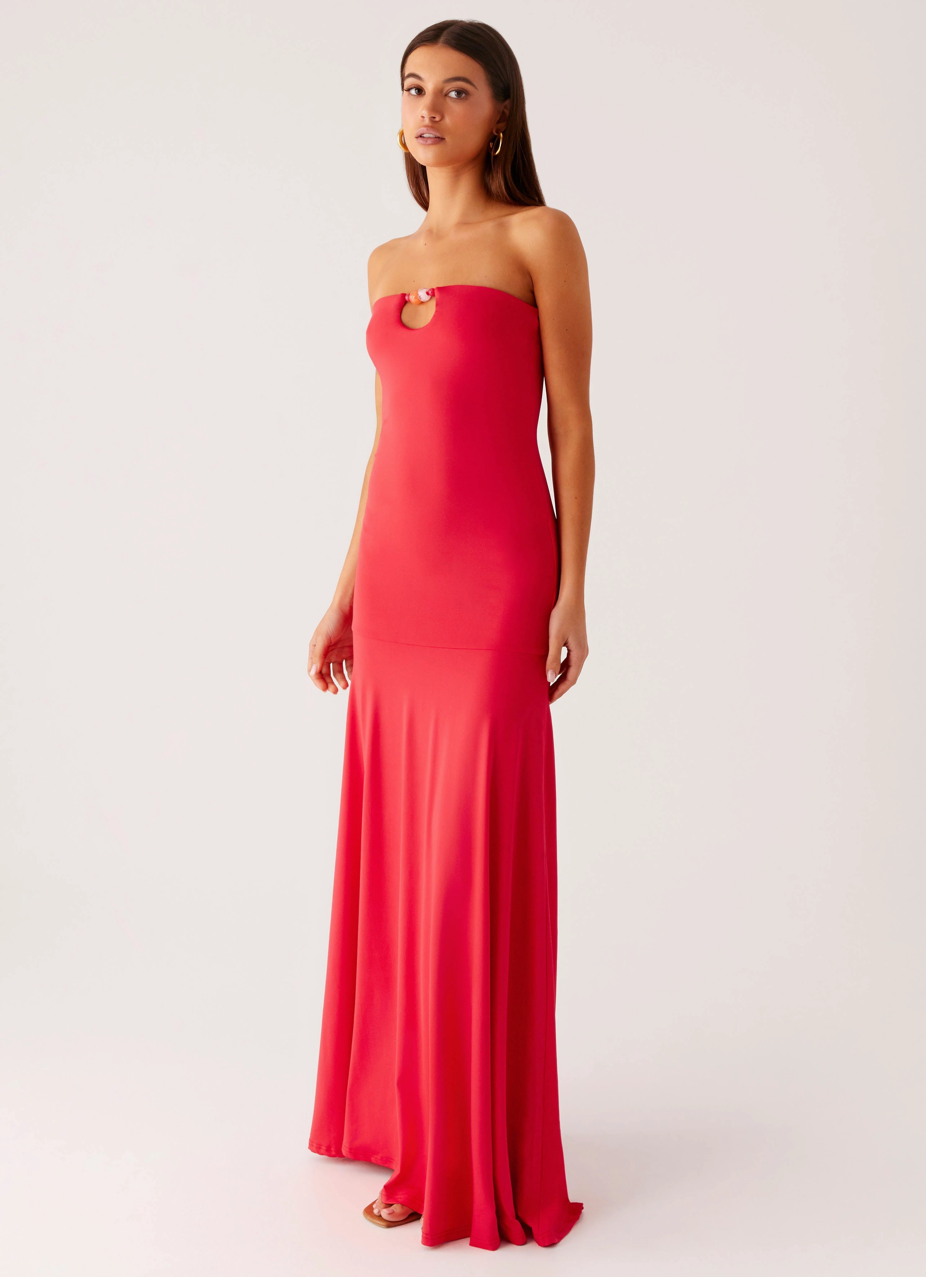 Elastic Fit Hurts Like Hell Maxi Dress - Pink