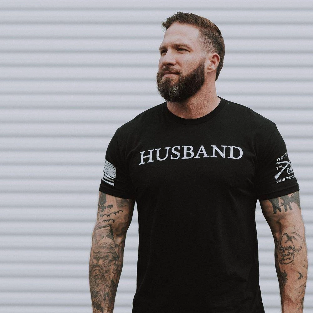 Husband Defined T-Shirt - Black Midweight Knit Loose fitting comfort
