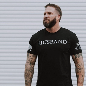 Husband Defined T-Shirt - Black Sporty Layers Comfy Stretch