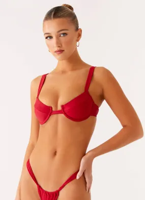 Airlie Balconette Bikini Top - Deep Red Outdoor-Adventure Holiday Ready
