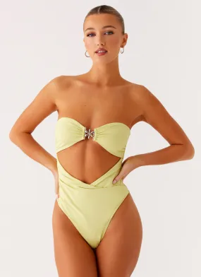 Ocean Tempest One Piece Swimsuit - Lime Trendy Fashion