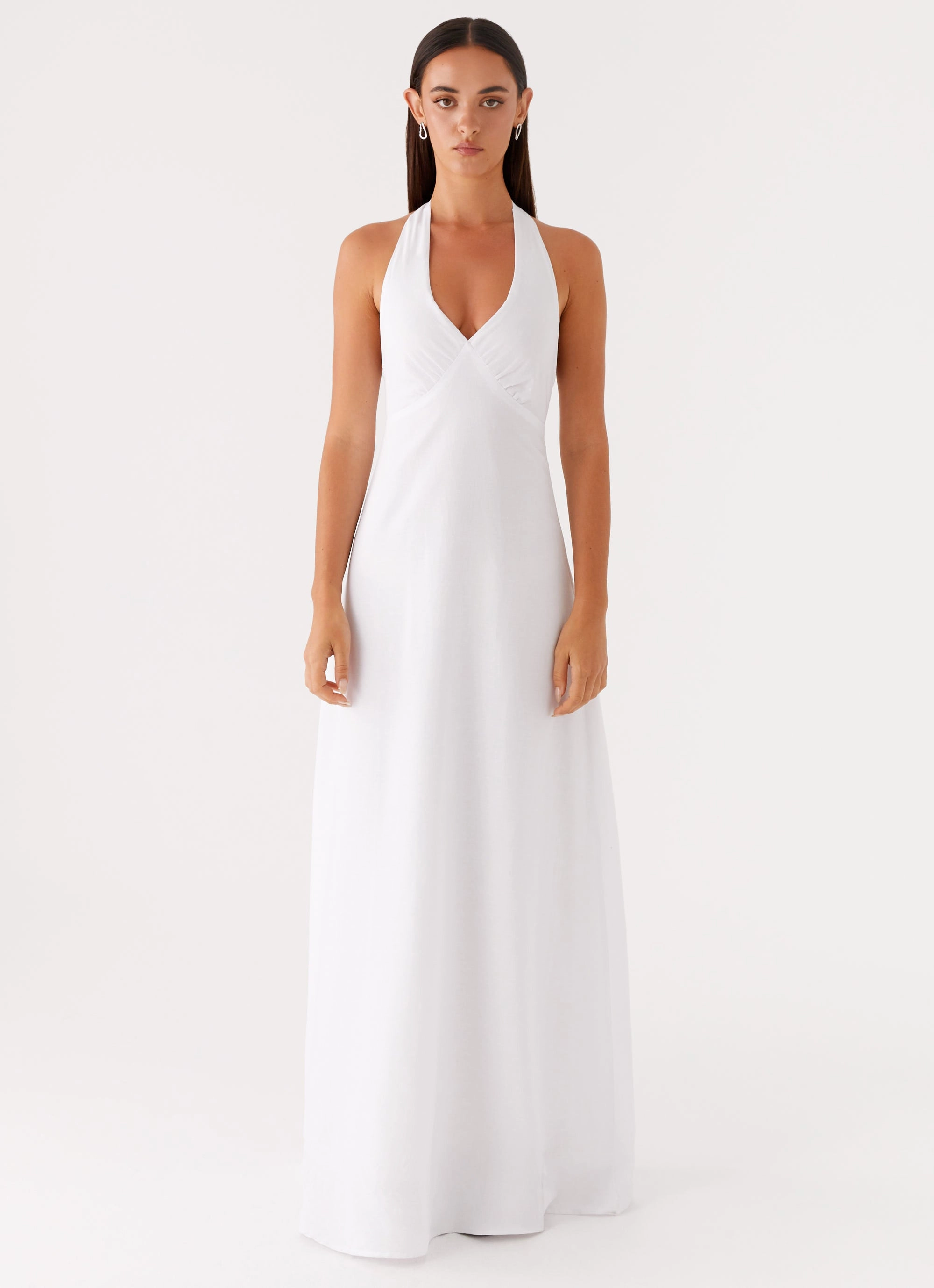 Heavy Hearted Linen Maxi Dress - White Weekend Ready Fashion Daily