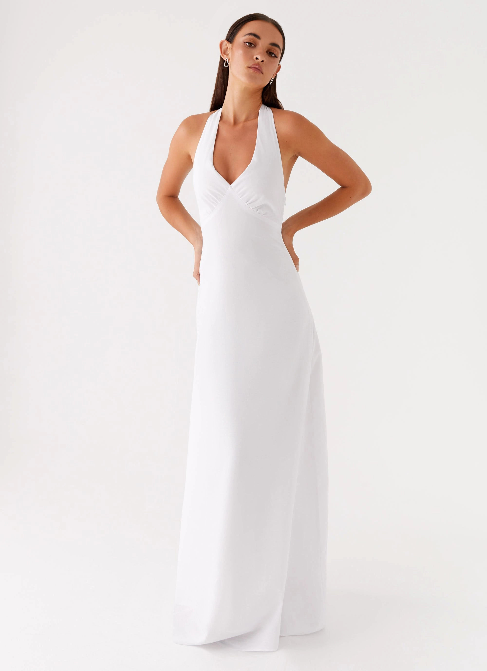 Heavy Hearted Linen Maxi Dress - White Comfortable Shape Travel Ready