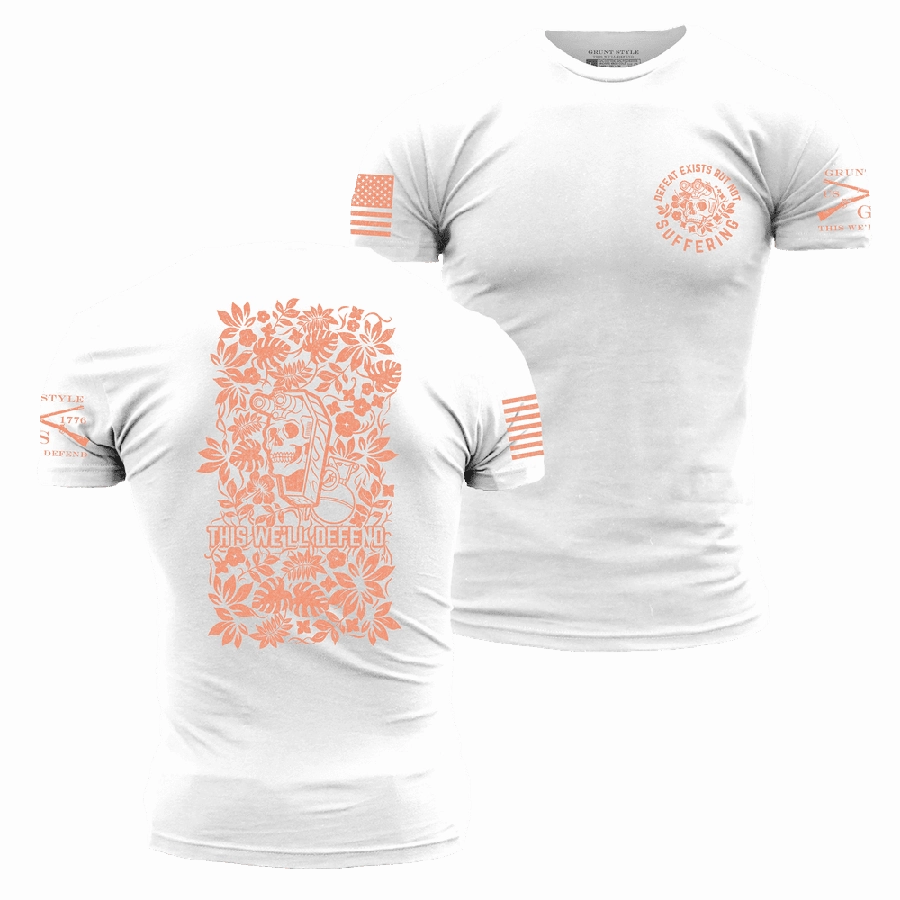 Tropical Death T-Shirt - White Trendy Design Colorfast Dye