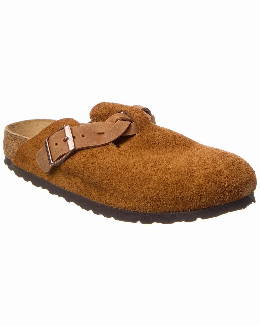 Soft Foot Sandals Birkenstock Boston Braided Narrow Suede Clog