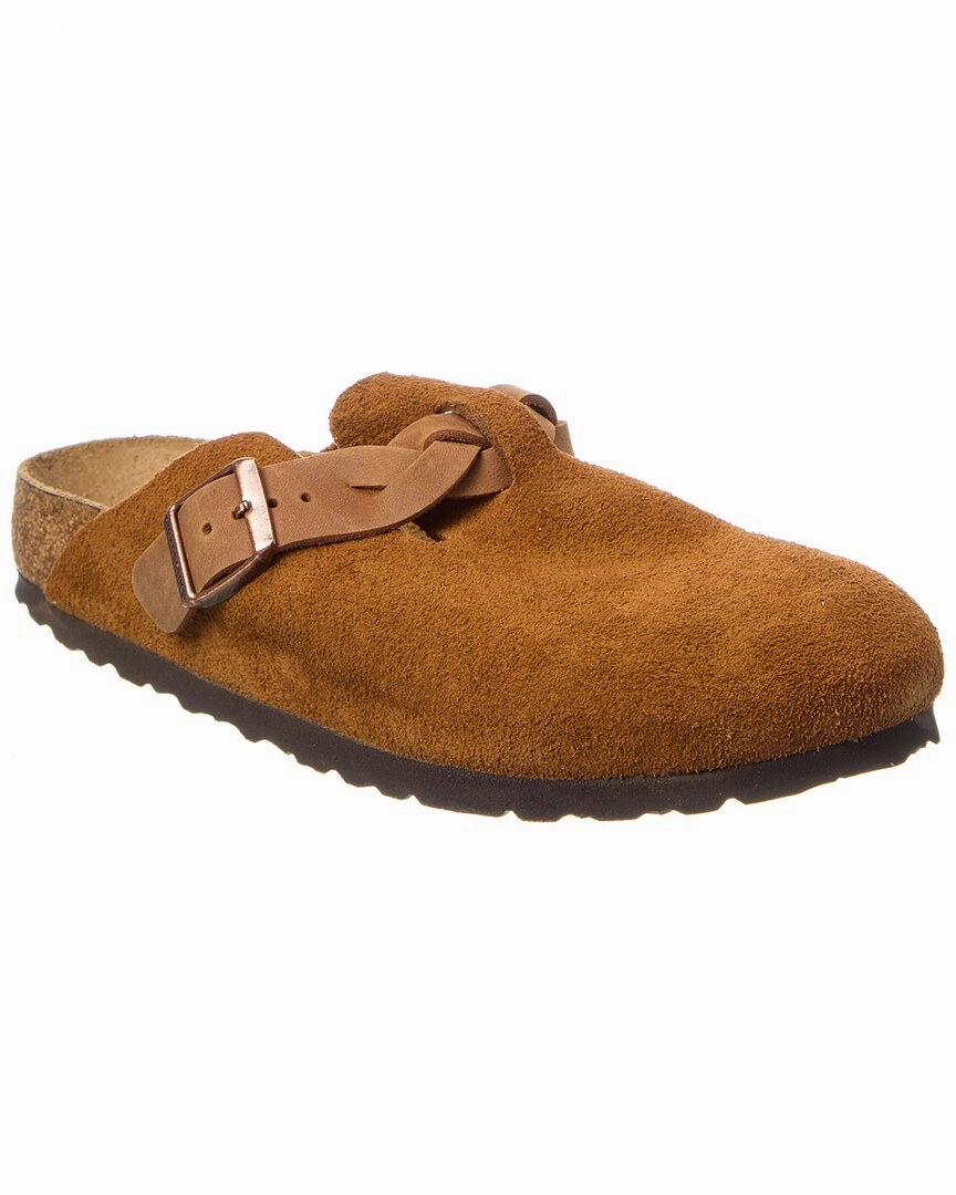 Birkenstock Boston Braided Narrow Suede Clog Poolside Vibes