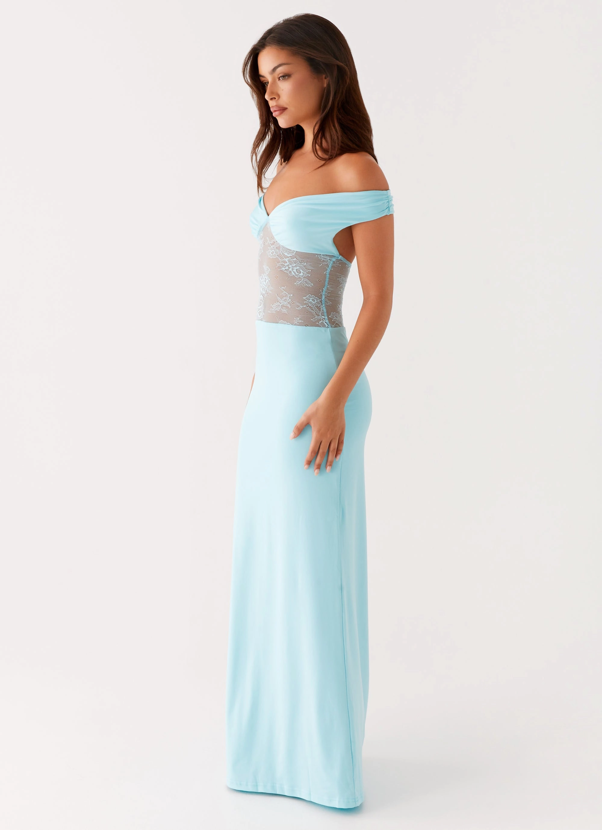 Travel Essential Infatuation Lace Maxi Dress - Turquoise