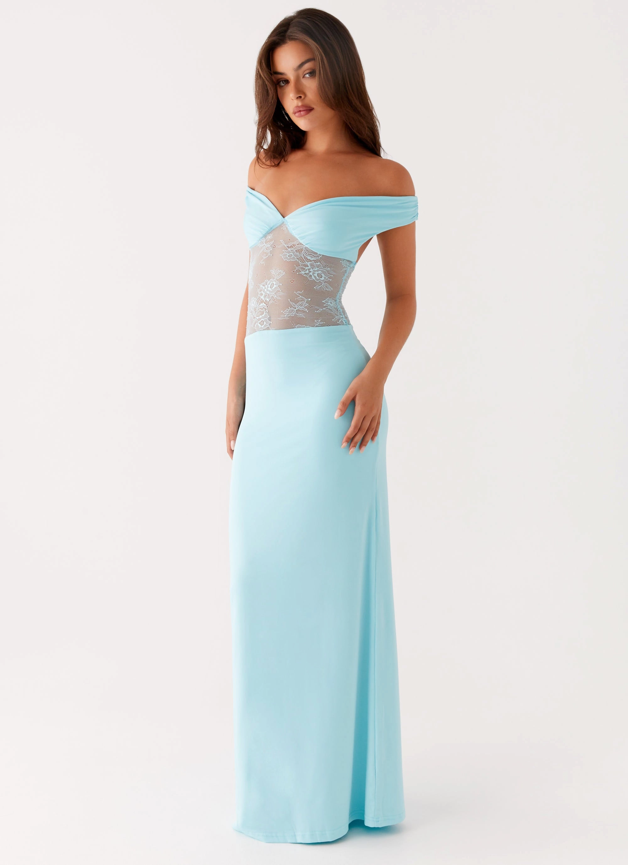 Infatuation Lace Maxi Dress - Turquoise Romantic Hour Urban Style