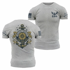 Soft Finish Ultra Soft Finish USN - Nautical Traveler T-Shirt - Athletic Heather