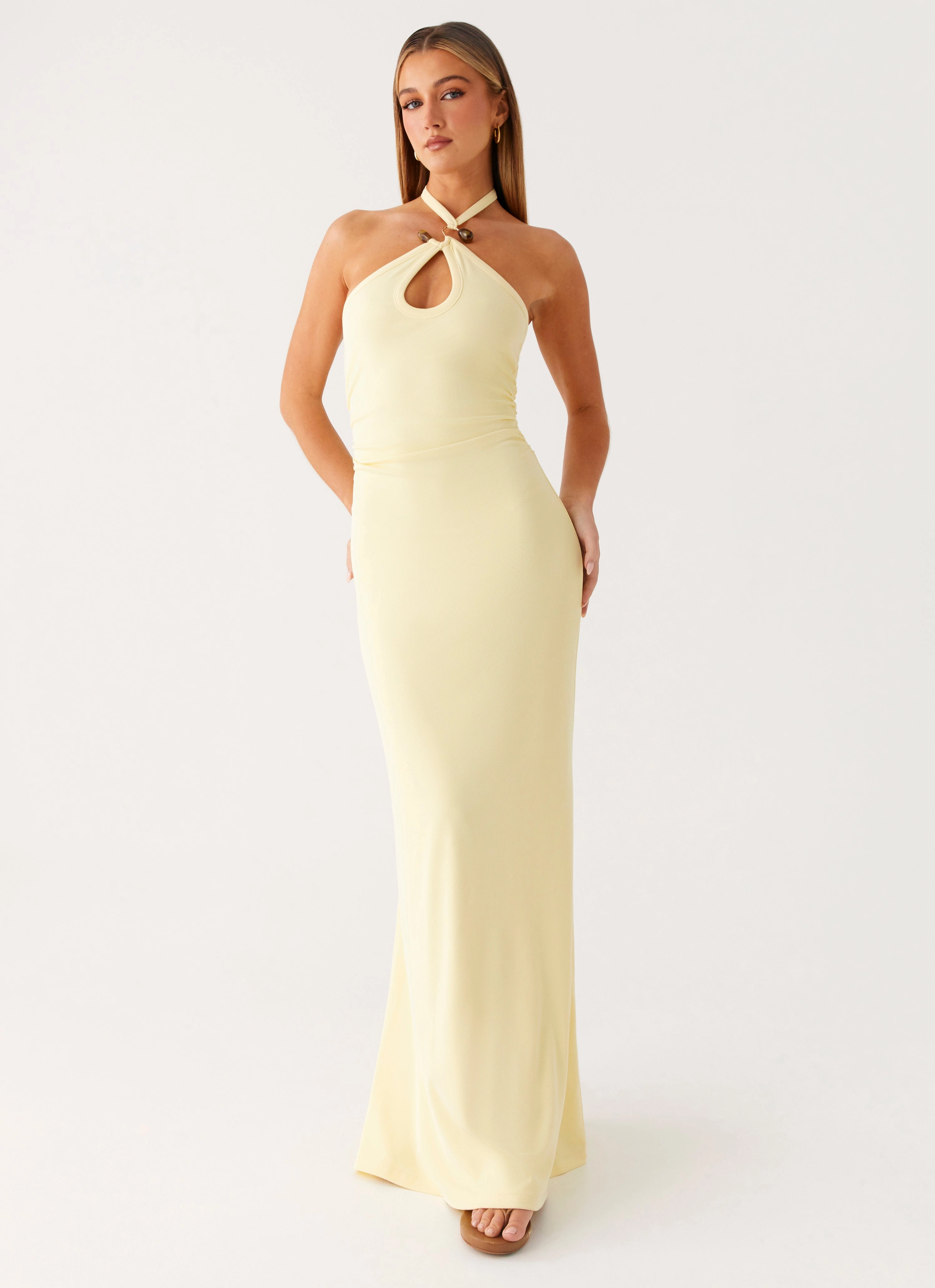 DoubleLayeredMaterial Perfect for Layering Instant Attraction Maxi Dress - Yellow