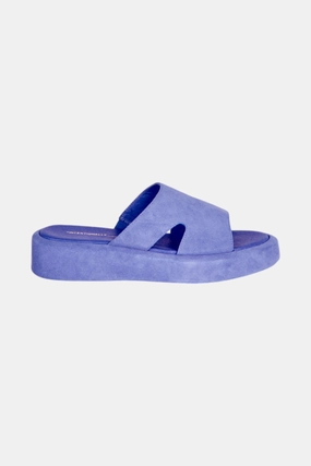 Intentionally Blank Ina Platform Sandal in Periwinkle Padded collar Functional Design