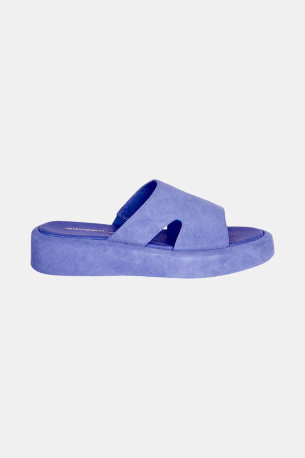 Intentionally Blank Ina Platform Sandal in Periwinkle Padded collar Functional Design