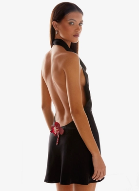 Iridessa Mini Dress - Black Invisible-Zip Non-Iron