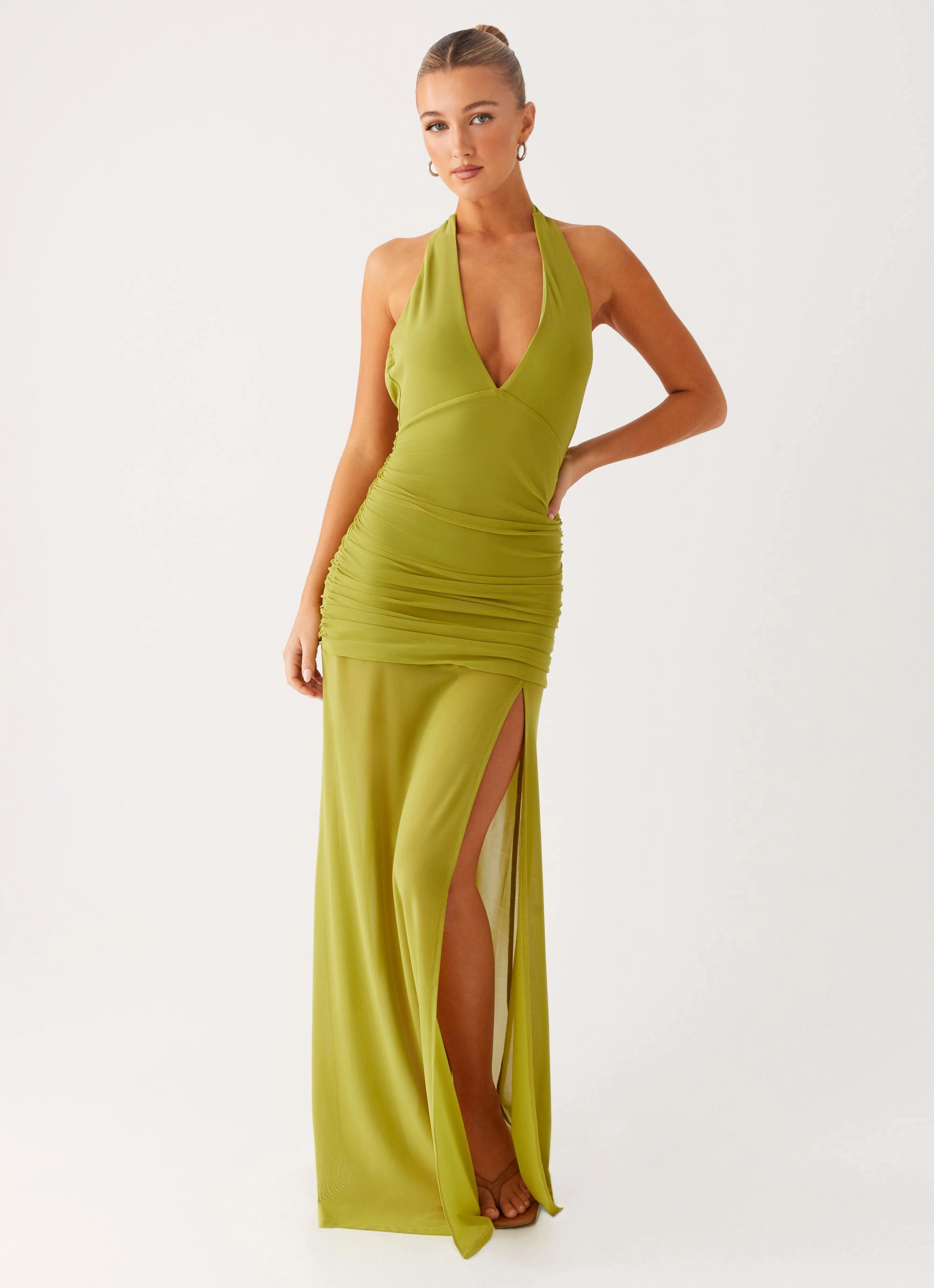 Island Muse Dress - Lime Textured Flow Light Cloud