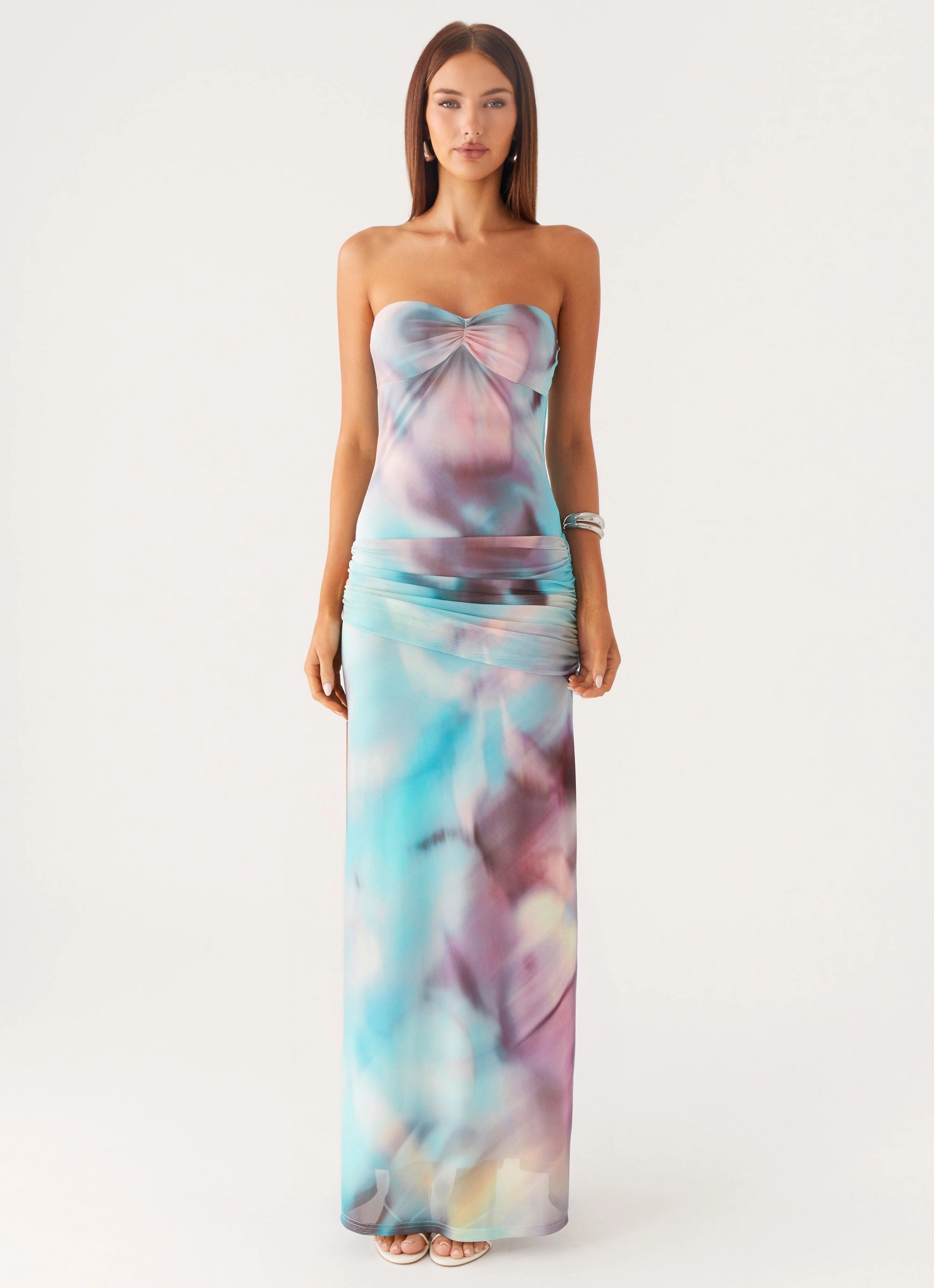 Isle Escape Mesh Maxi Dress - Sea Splash Light and Comfortable Wear
