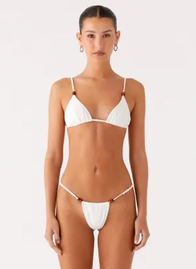 Double Layered Panels Ivanka Bikini Top - White