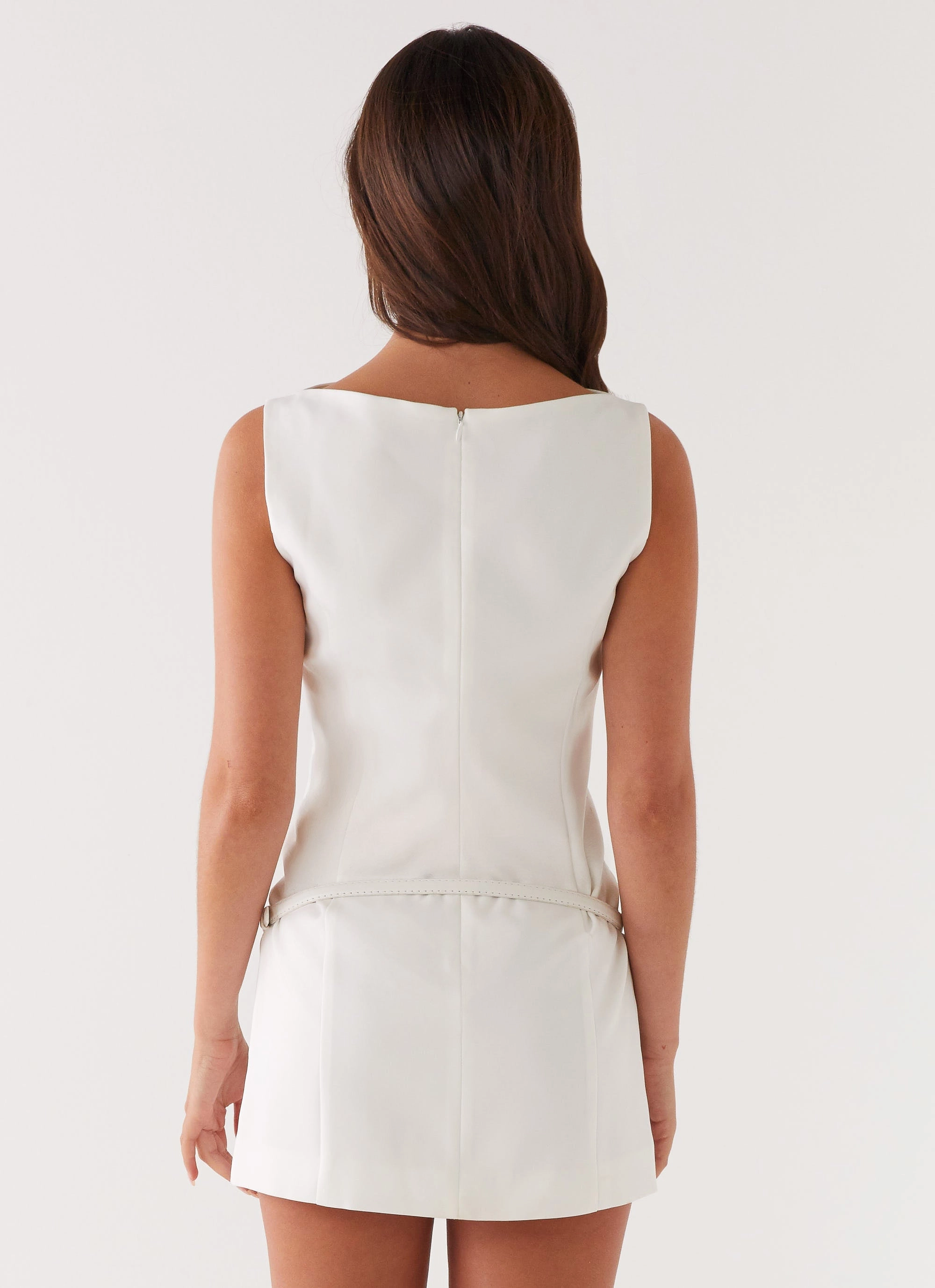 Jaci Mini Dress - White Crystal-Detail Daily Go