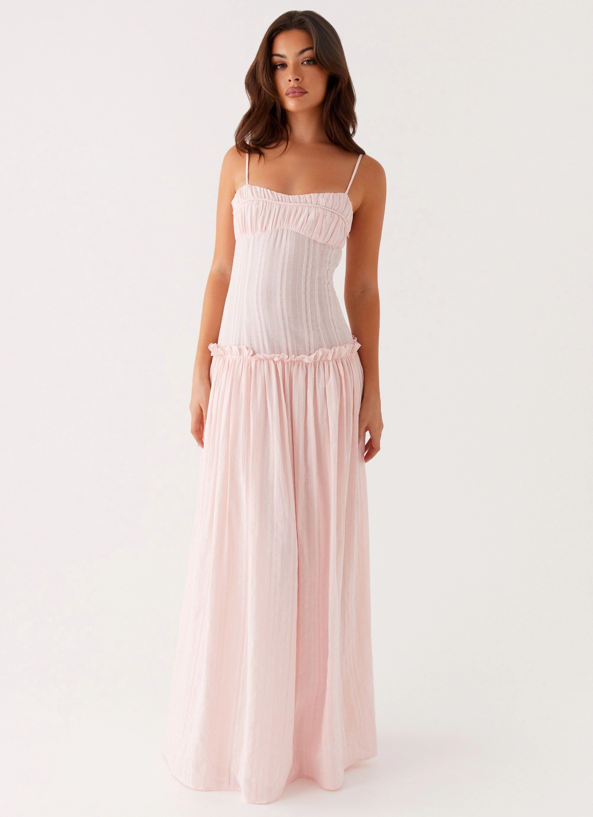 Sleek Flex Jacinda Drop Waist Maxi Dress - Pink