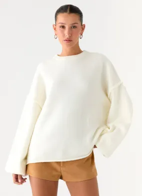 chefs Jack Oversized Knit Sweater - Cream