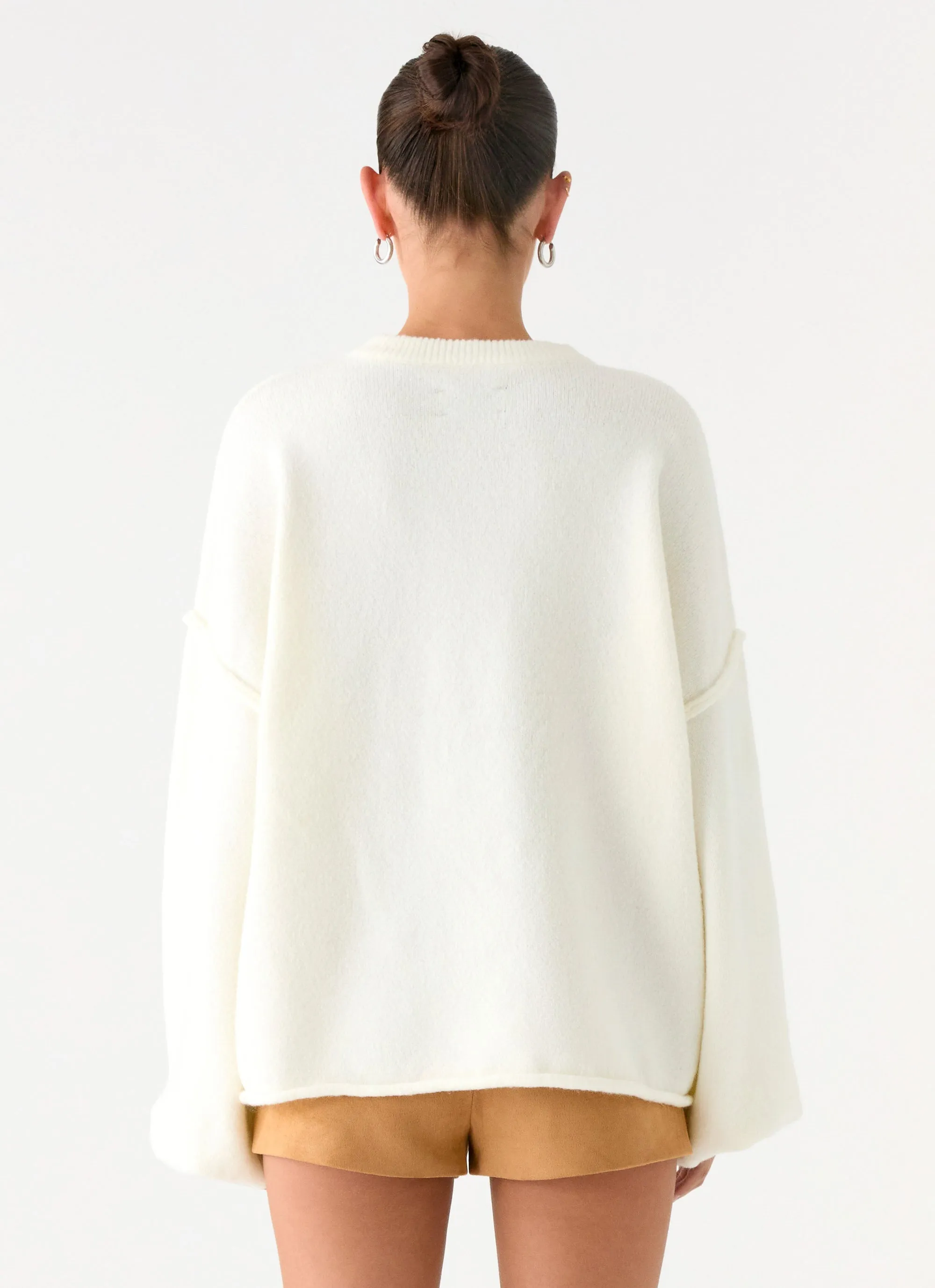 Jack Oversized Knit Sweater - Cream Quick Fit Multi Pocket
