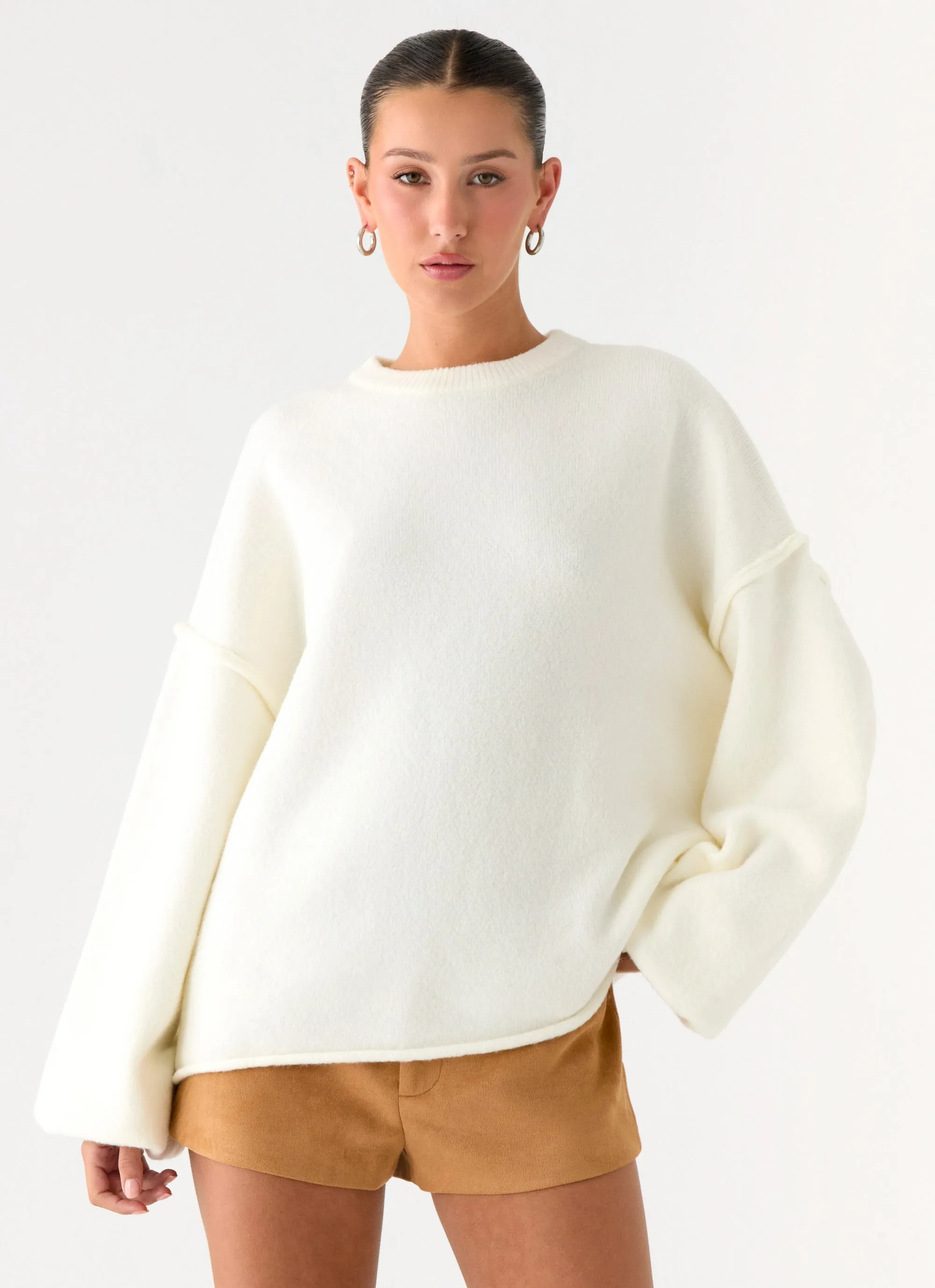 chefs Jack Oversized Knit Sweater - Cream