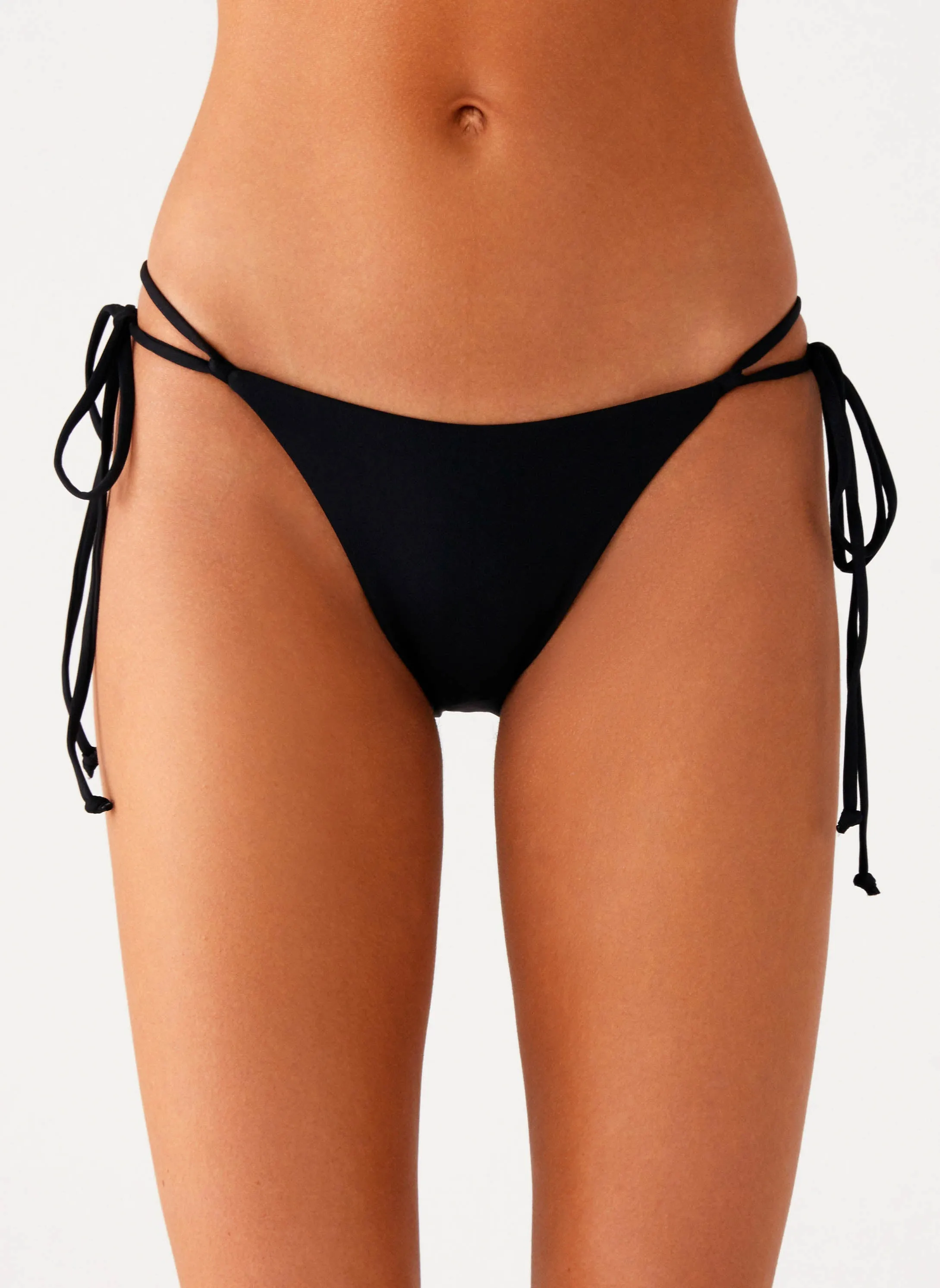 Nautical Inspiration Playful Patterns Jaiya Tie Bikini Bottom - Black