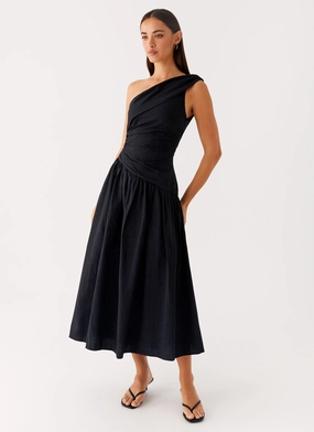 Janessa Midi Dress - Black Chic Spirit Soft Tones
