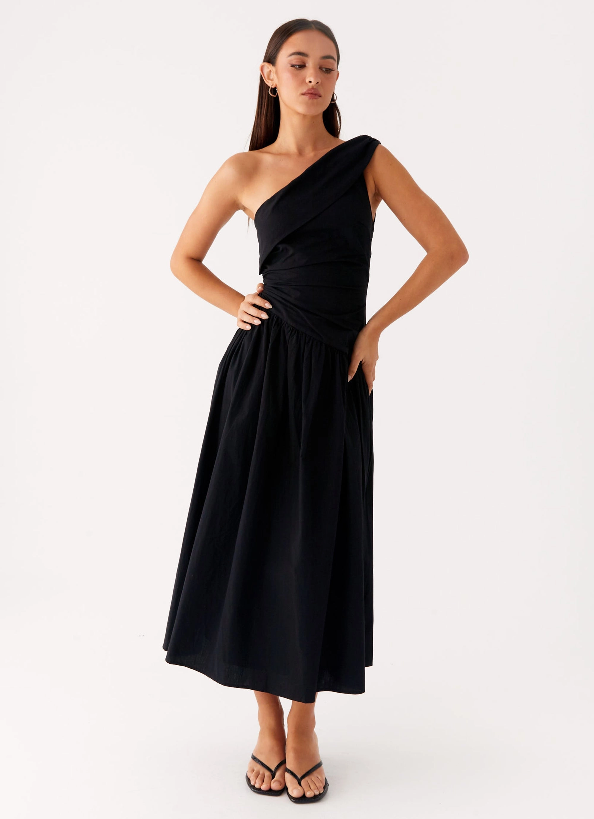 Feminine Movement Fall Mood Janessa Midi Dress - Black
