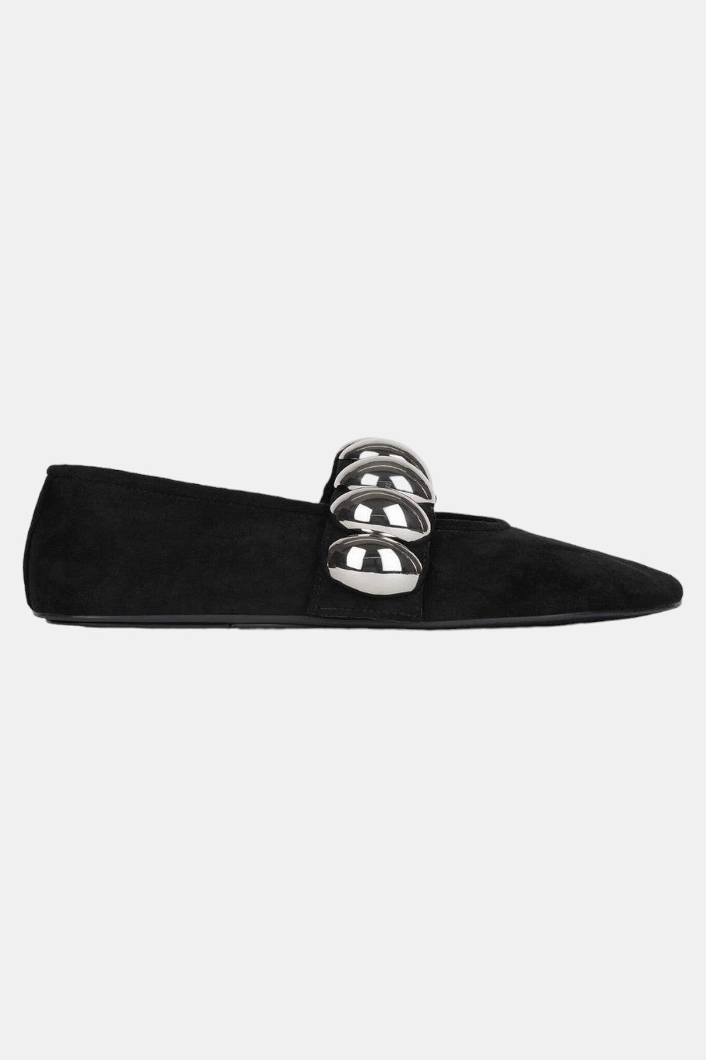 Jeffrey Campbell Ballet-SD Flats in Black Suede Silver Star View Modern Comfort
