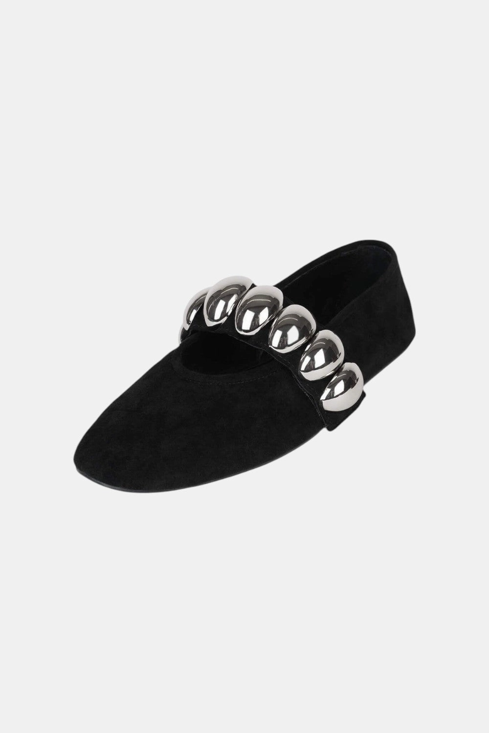 Jeffrey Campbell Ballet-SD Flats in Black Suede Silver elegant design Walkable